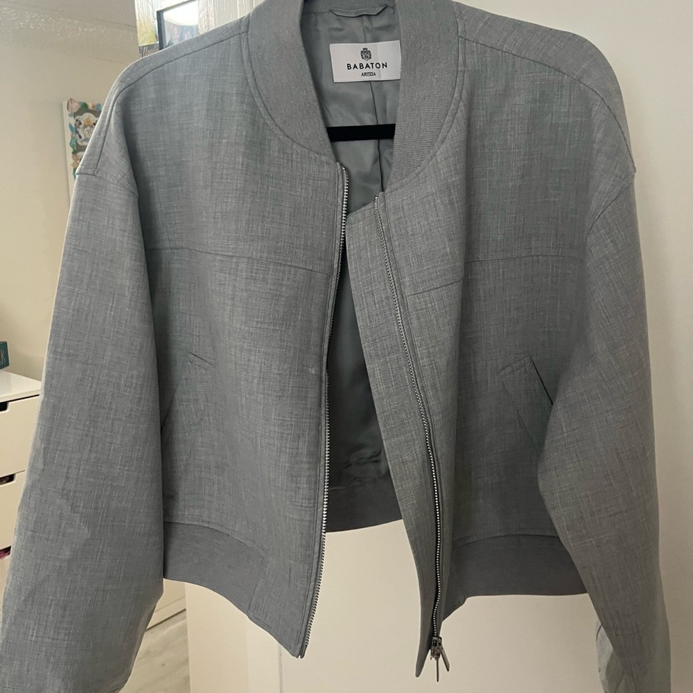 Babaton Women's Light Gray Bomber Jacket